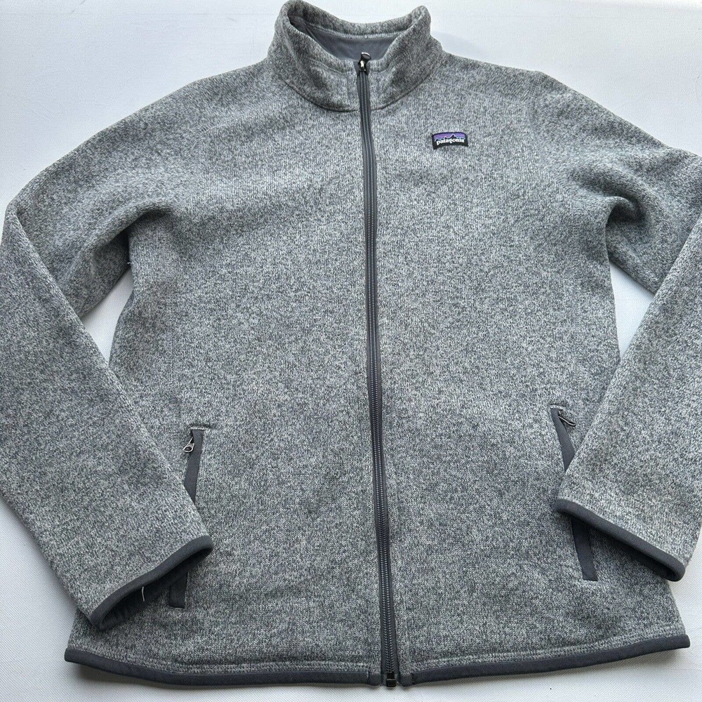 Patagonia Fleece Jacket Long Sleeve Zip Up Gray XXL Fits Like L Polyester